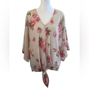 Floral Striped Women's Top
